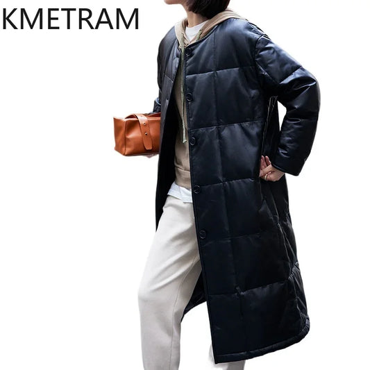 Real Sheepskin Puffer Jacket Women Clothing Black Long Down Coats Winter Leather Jackets New in Outerwears Пуховик Женский 2024
