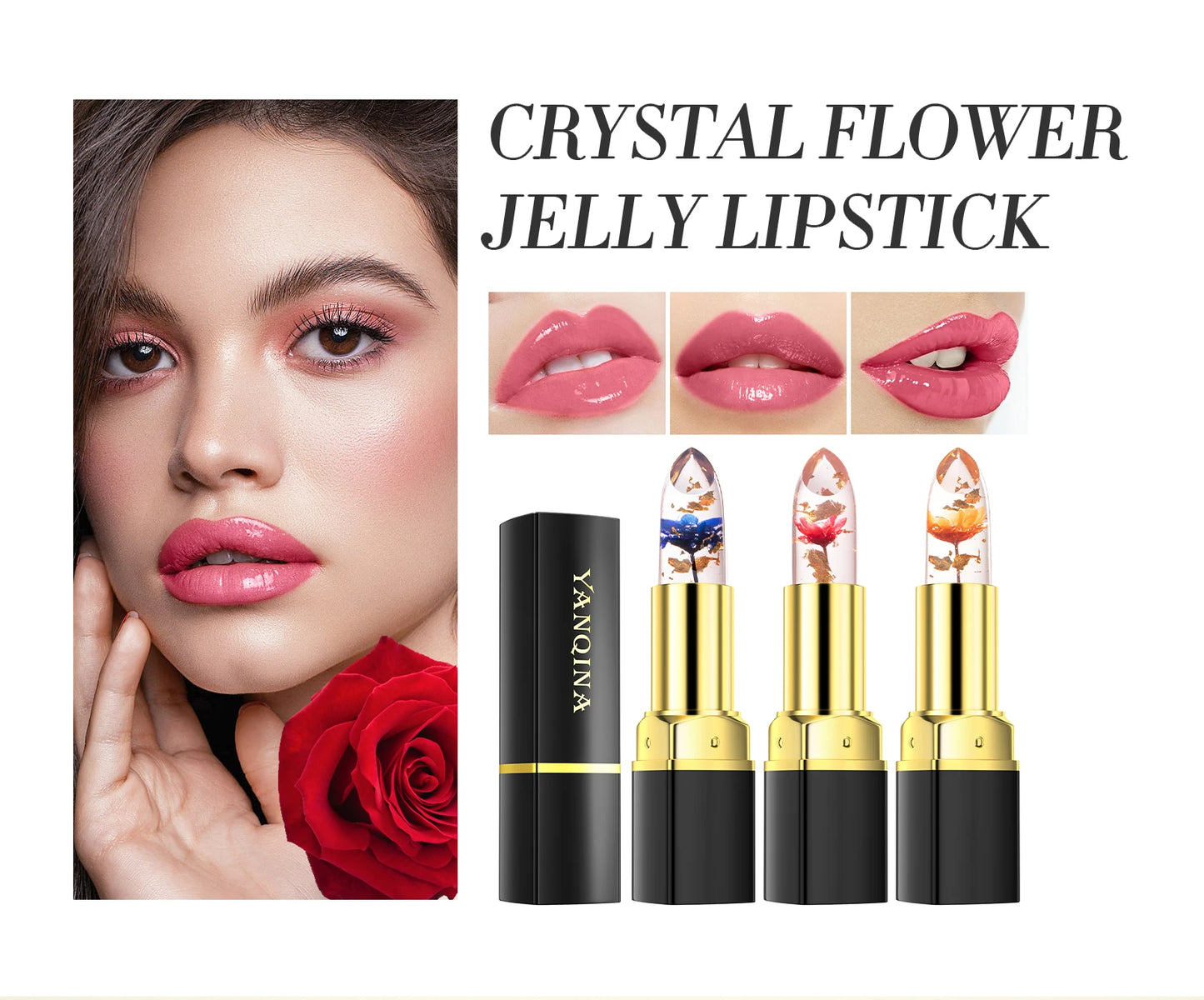 Temperature Color Changing Lip Balm Crystal Jelly Flower Lipstick Gloss Transparent Long Lasting Moisturize Lips Makeup Cosmetic