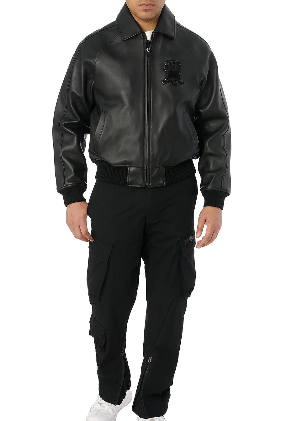 Avirex Fall New Listing Original Men's Casual Iconic Military Bomber Jacket US Size European Antique Sheepskin Coat Black Top