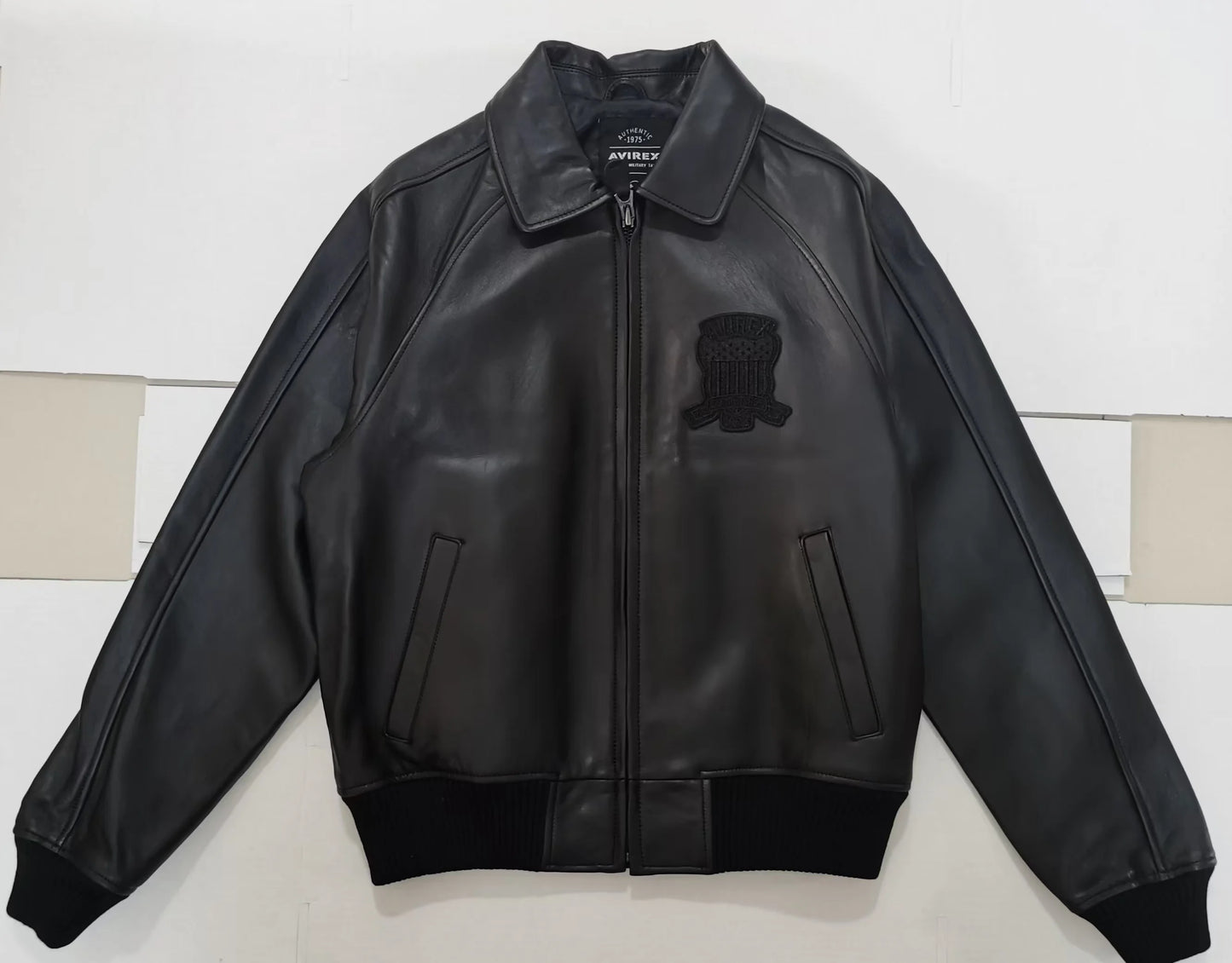 Avirex Fall New Listing Original Men's Casual Iconic Military Bomber Jacket US Size European Antique Sheepskin Coat Black Top