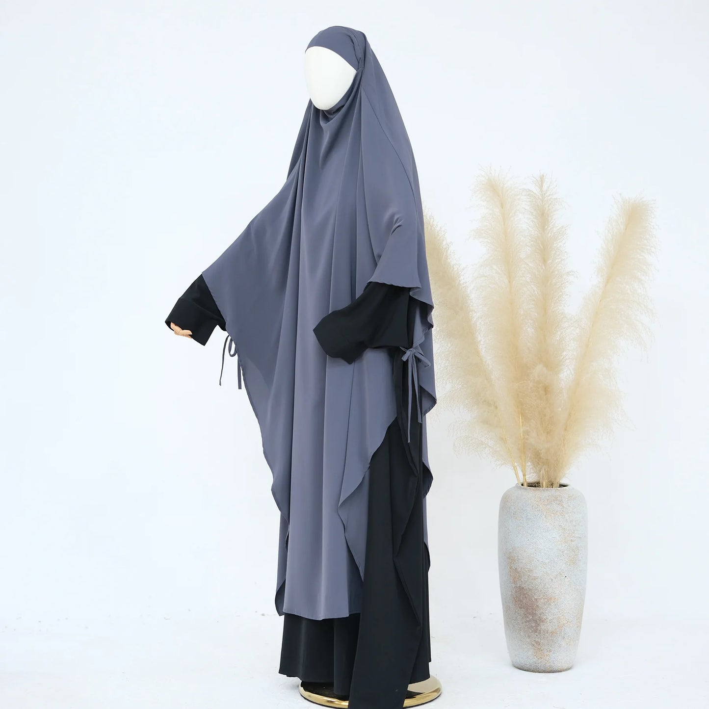 Ramadan Eid Muslim Women Prayer Hijab Long Scarf Islamic Pullover Big Khimar One Piece Abaya Arabia Shawls Dubai Turkey Headwrap