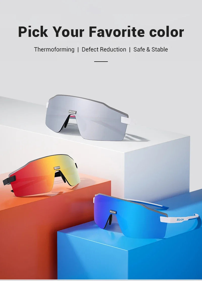 SCVCN New Outdoor Cycling Sunglasses MTB Glasses Bike Cycling UV400 Eyewear Men Women Bicycle Mountain Sports Running Eyewear