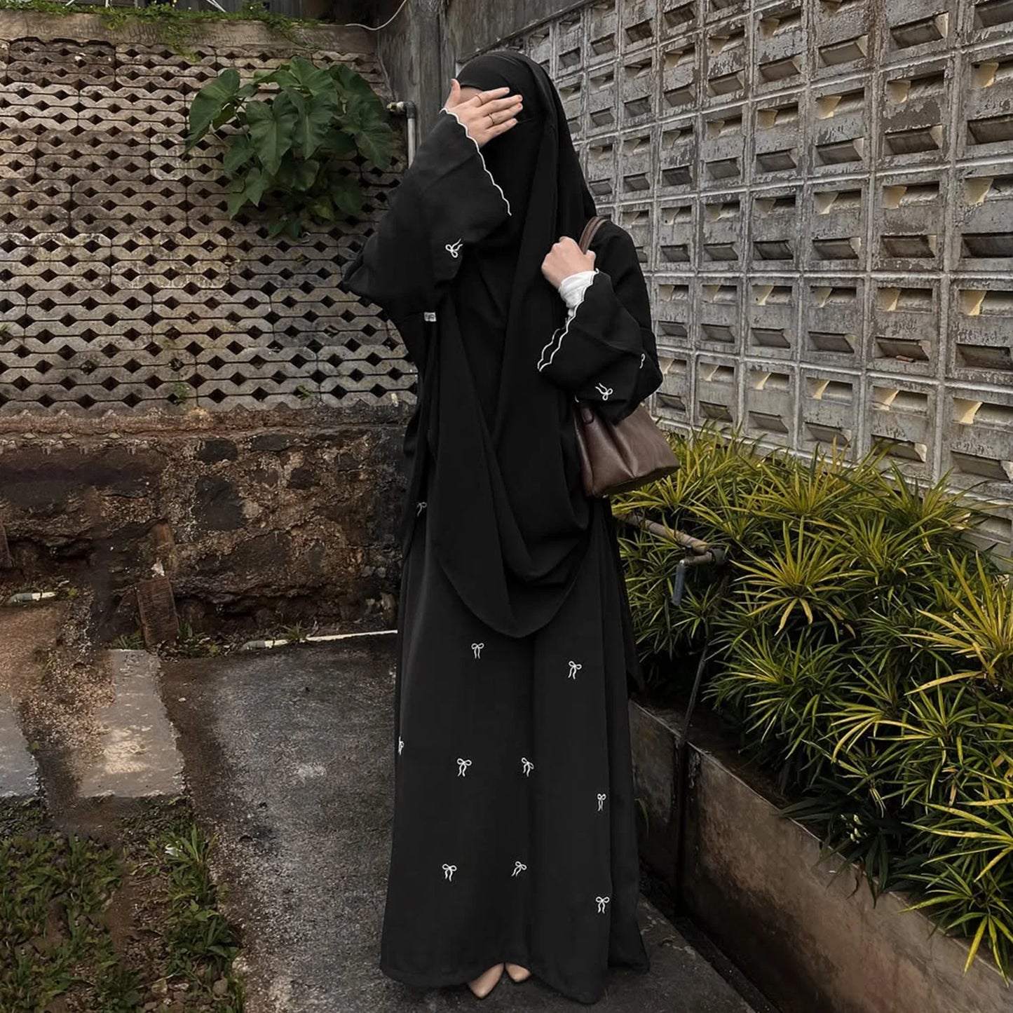 Eid Women Party Dress Muslim Abaya Bow Embroidery Modest Jalabiya Ramadan Long Dresses Abayas Vestidos Largos Kaftan Long Robe