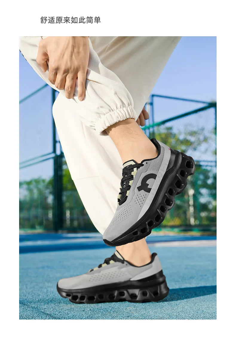 Men Sports Running Shoes Marathon Air Cushion Breathable Lightweight Mens Outdoor Hiking Athletic Nonskid Sneakers Jogging Tenis