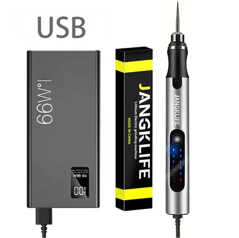 مجموعة أدوات دوارة لاسلكية بمنفذ USB من JANGKLIFE، قلم نقش للأعمال الخشبية، للمجوهرات، المعادن، الزجاج، مثقاب لاسلكي صغير
