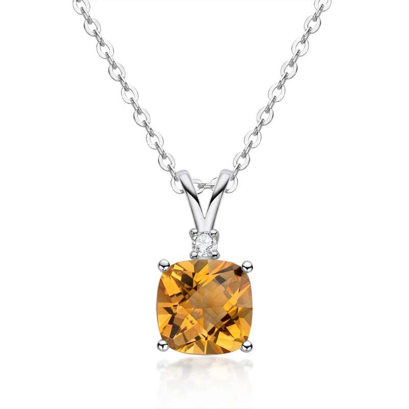 Lnngy Certified 925 Sterling Silver Chain Necklace Irregular Colorful Gemstone Pendant Necklaces for Women Collar Mujer