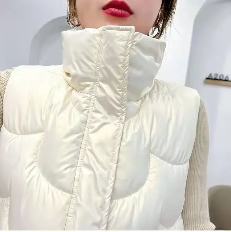 2023 New Down Cotton Vest for Women Autumn Winter Lightweight Vest Casual Loose Jackets Coats Women Fashion Sleeveless Parkas