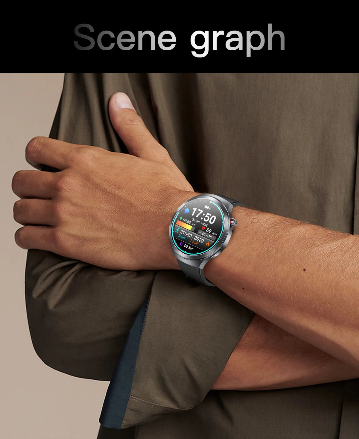 LIGE 2025 Men's ECG Smart Watch 1.73” AMOLED Screen Emotional Fatigue Monitoring NFC Access Control Fitness Tracker Watch