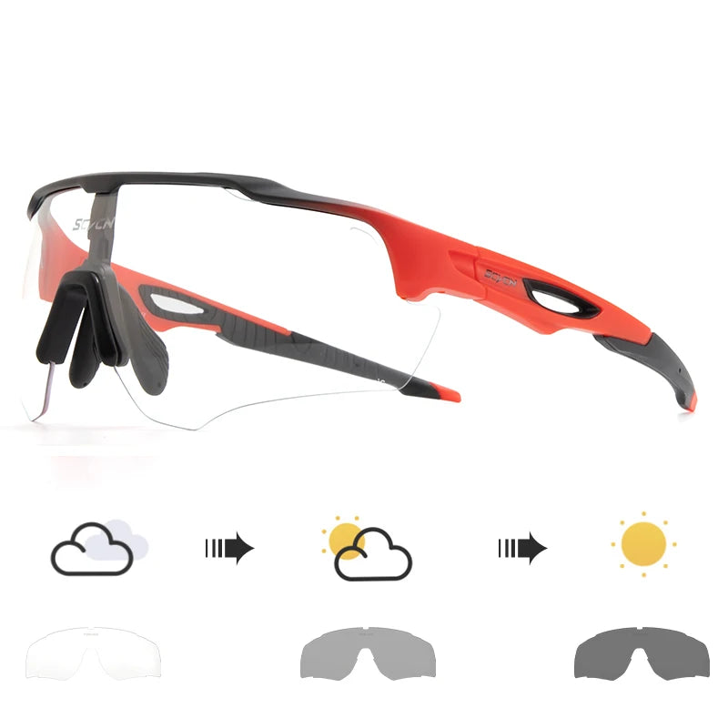SCVCN Photochromic Cycling Sunglasses MTB Cycle Eyewear Men's Sunglasses Sports Running Bicycle Glasses UV400 Protection Goggles