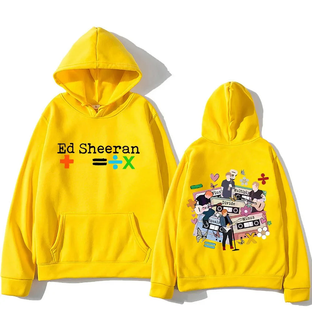 Ed Sheeran Tour 2024 Hooded Double-sided Printing Retro Hip Hop Sweatshirt With Hooded Fleece Punk Clothing Sudaderas Soft Hoody