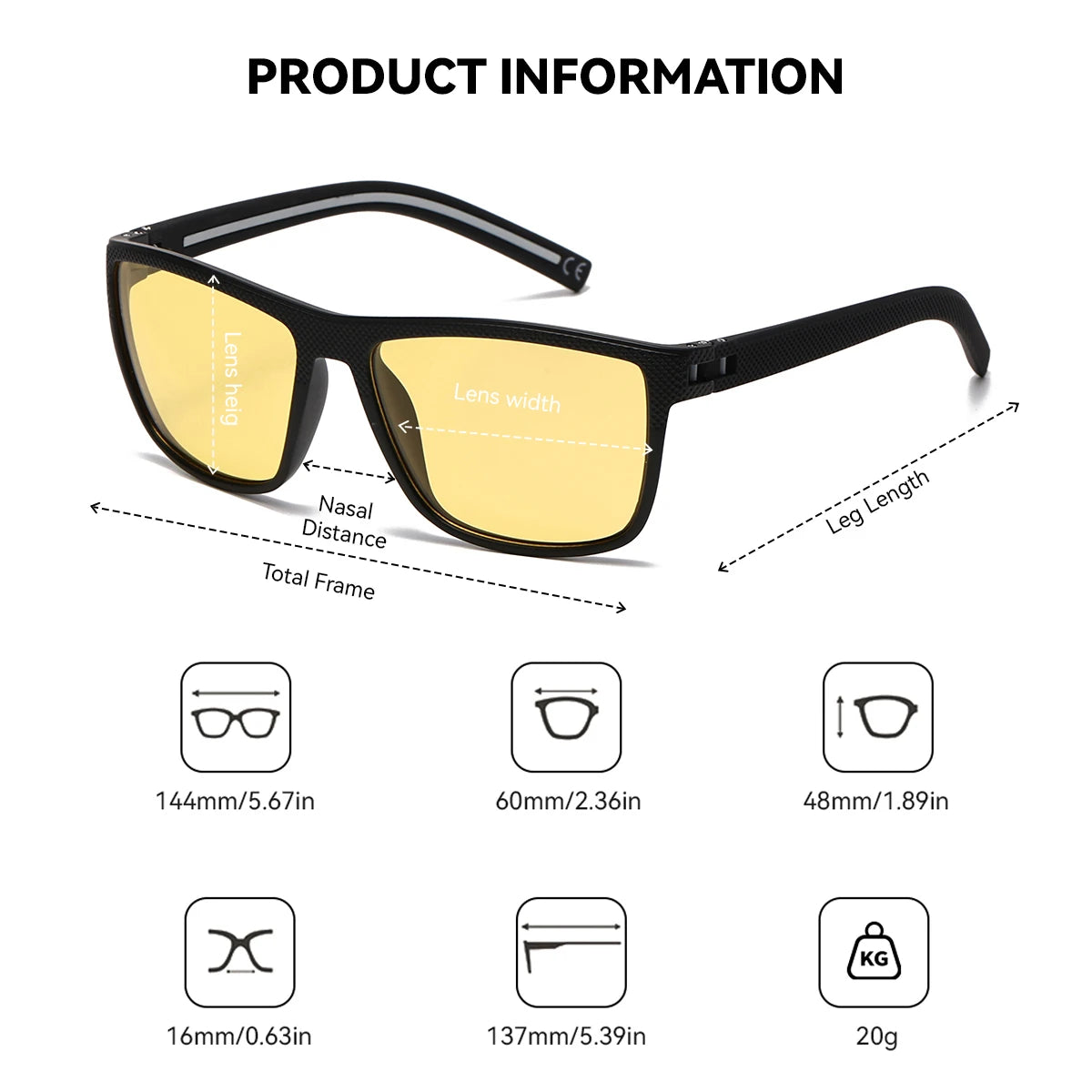 BARCUR Simple Comfort PC Rectangular Frame Polarized Sunglasses Classic Leg Solid Color One Bar Design Outdoor Sports Sunglasses
