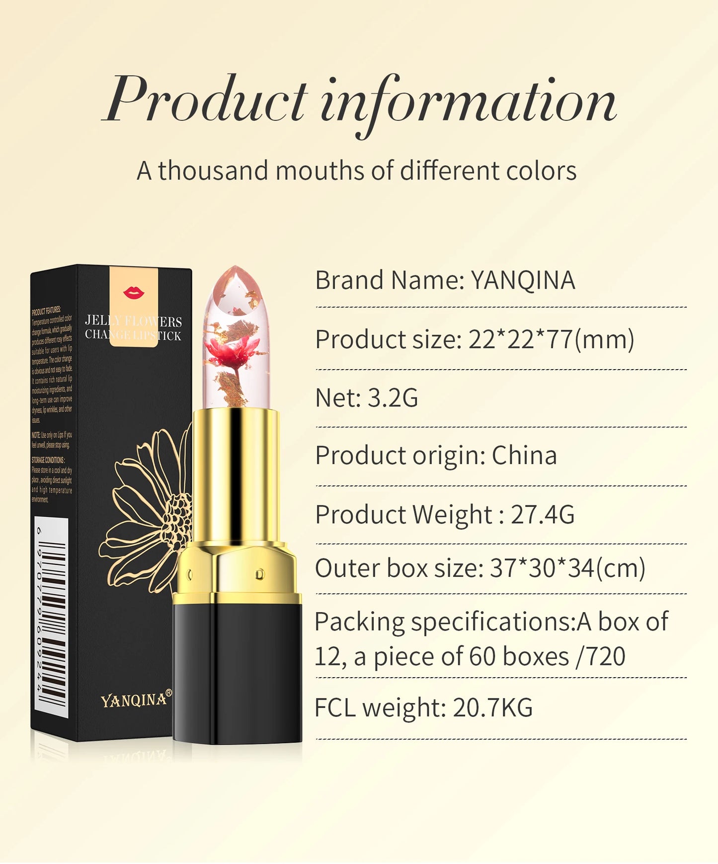 Temperature Color Changing Lip Balm Crystal Jelly Flower Lipstick Gloss Transparent Long Lasting Moisturize Lips Makeup Cosmetic