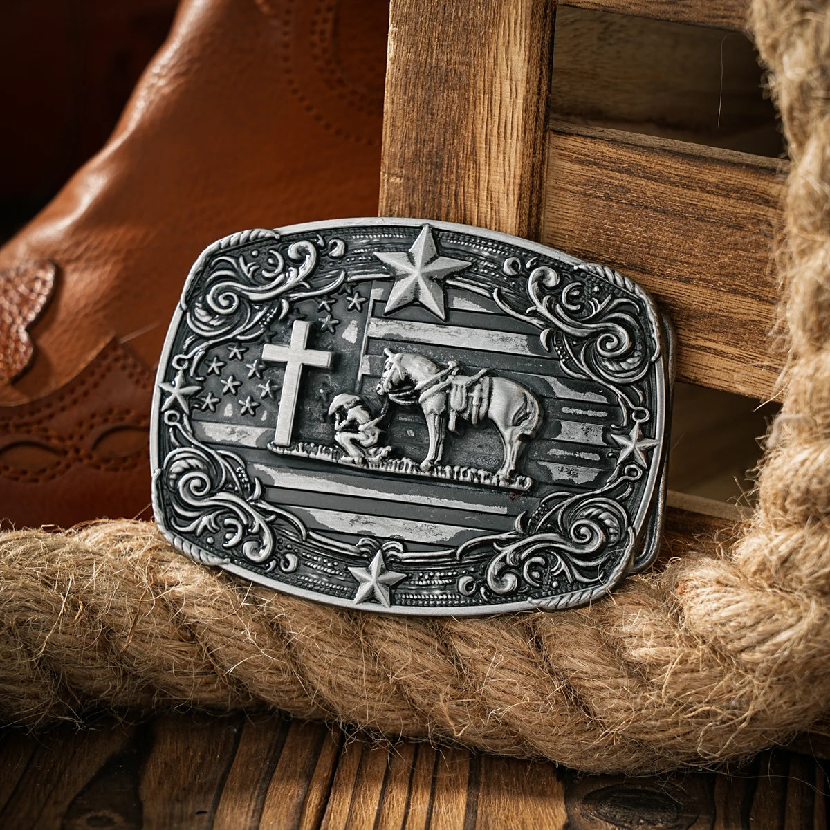 Western style plate buckle belt metal buckle one belt buckle