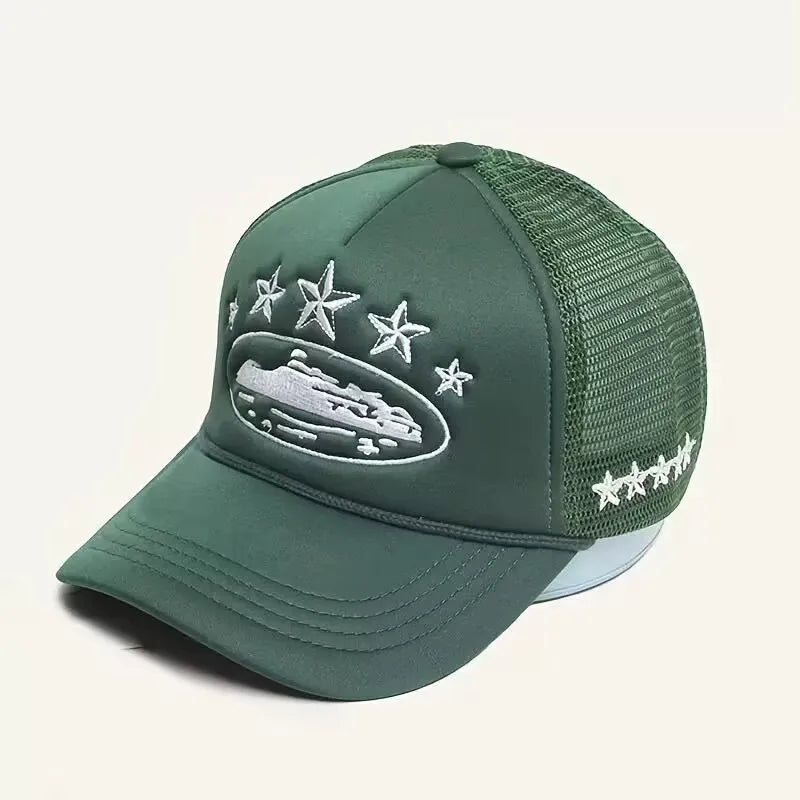 Unisex CRTZ Men Women Cap Pentagram Embroidery Baseball Net Caps Spring Summer Outdoor Adjustable Casual Hats Sunscreen Hat