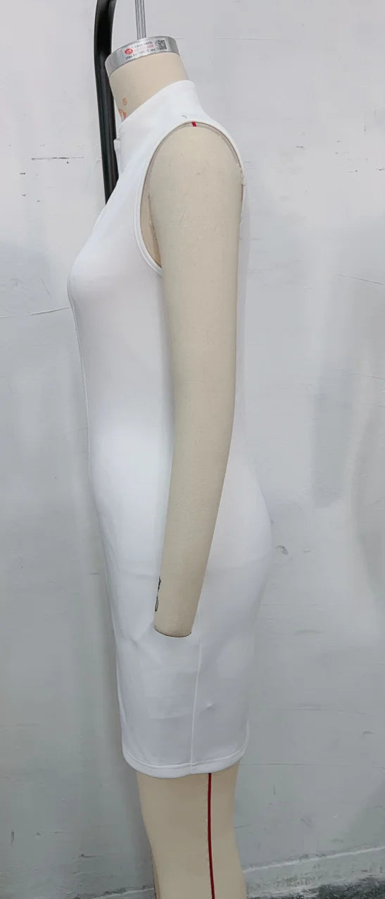 Elegant Women's Dress Tank Top Sleeveless Zipper Sexy Wrapped Hip Skirt 2024 New Summer Leisure Commuter Mini Wrapped Hip Skirt