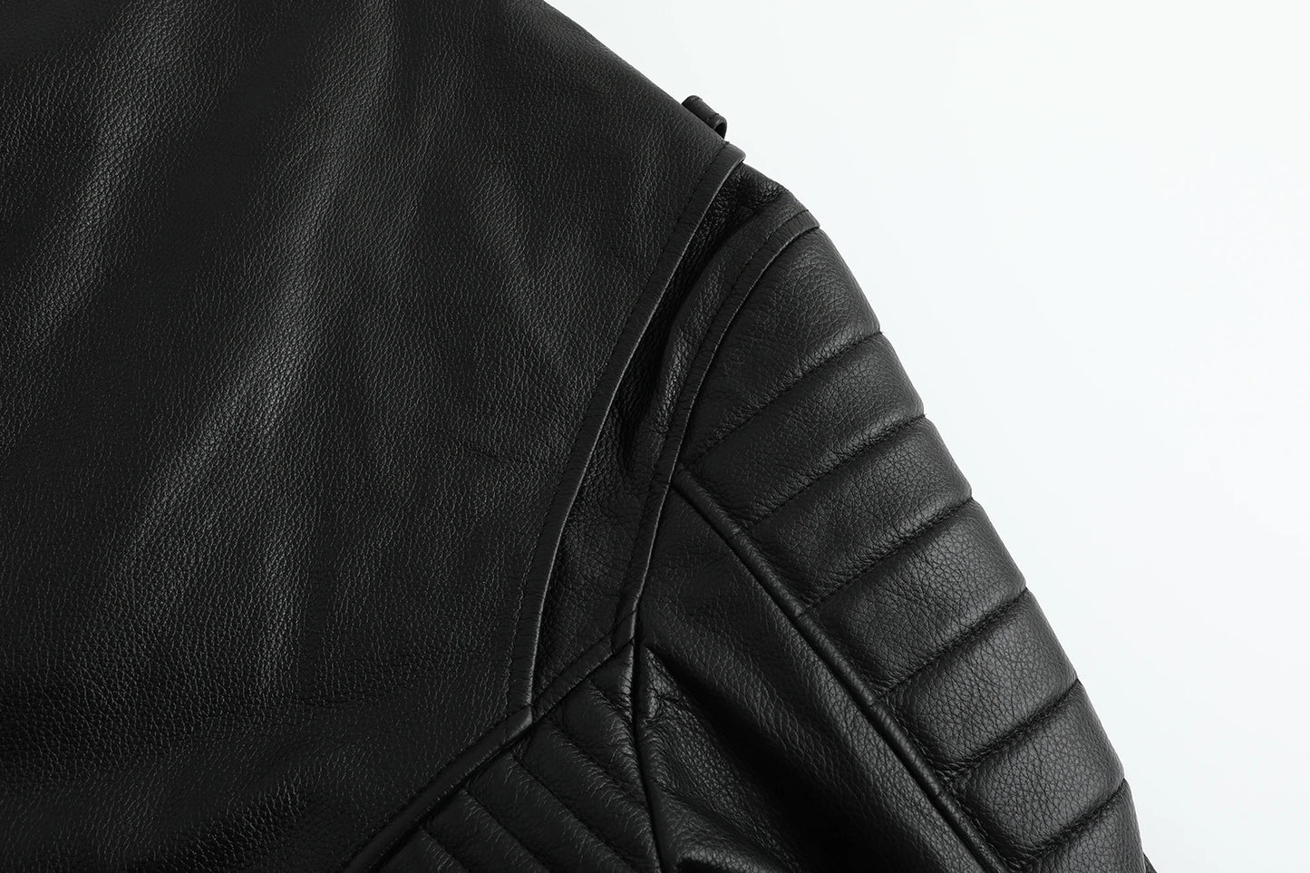 Men's First-Layer Cowhide Motorcycle Jacket – Slim Lapel Diagonal Zipper Flight Coat