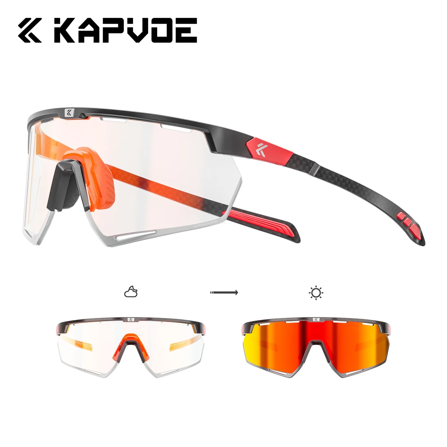 CarbonRide™ Photochromic Cycling Sunglasses – Lightweight UV400 Sports Eyewear