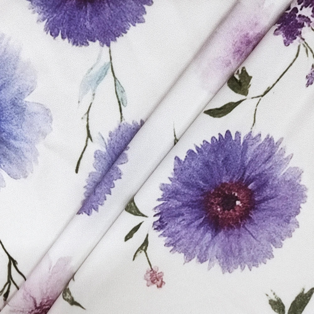 Rafiah Summer Arabian Dress 2025 Women's Decent Flower Print Short Sleeve Round-Neck A-Line Daily Basic Midi Dress