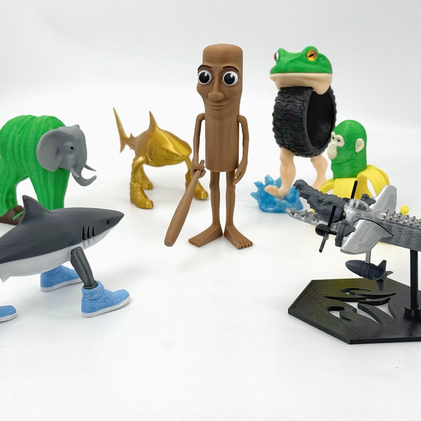 Italian Brainrot Tung Sahur Figure Toy Tralalero Tralala Figures Bombardino Crocodilo Shimpanzini Bananini Model Decor Doll Gift