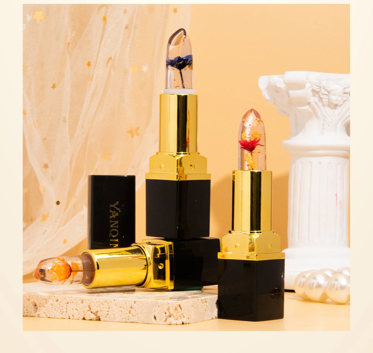 Temperature Color Changing Lip Balm Crystal Jelly Flower Lipstick Gloss Transparent Long Lasting Moisturize Lips Makeup Cosmetic