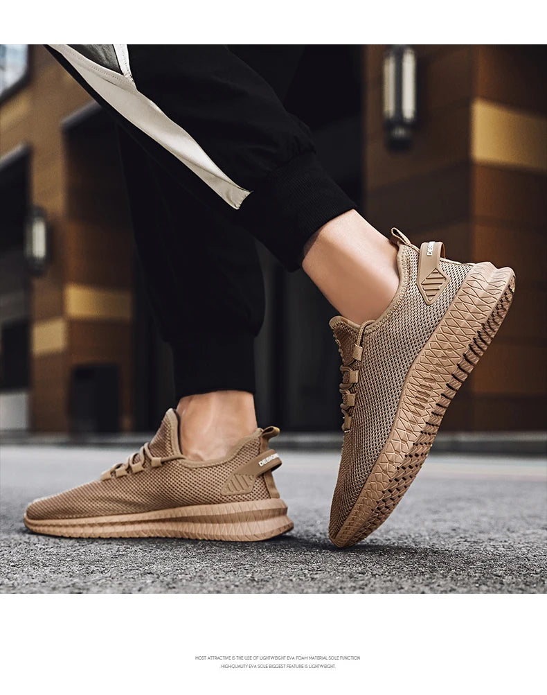 Men's Non-Slip Casual Sneakers Breathable Outdoor Jogging Training Hiking Sports Running Outdoor Women Weave Knit Lace Up Shoes