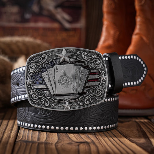 A Western-style PU material belt for both men and women, a casual, retro and classic personalized belt