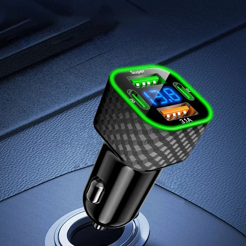 جهاز إرسال FM من شاومي مزود بتقنية البلوتوث 5.3 بدون استخدام اليدين ومشغل MP3 مع محول شحن سريع وملحقات السيارات