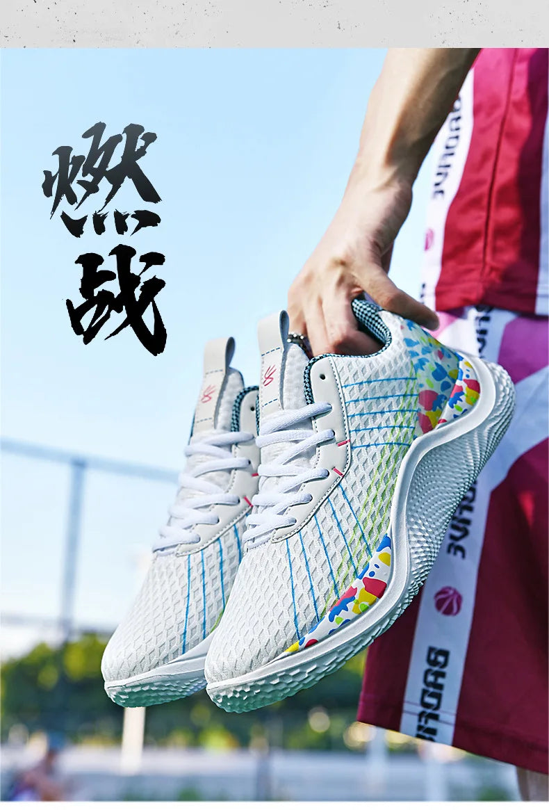 Summer New Men's Casual Shoes Breathable Comfortable Running Large Size Basketball Shoes Fashionable Versatile Couple Shoes