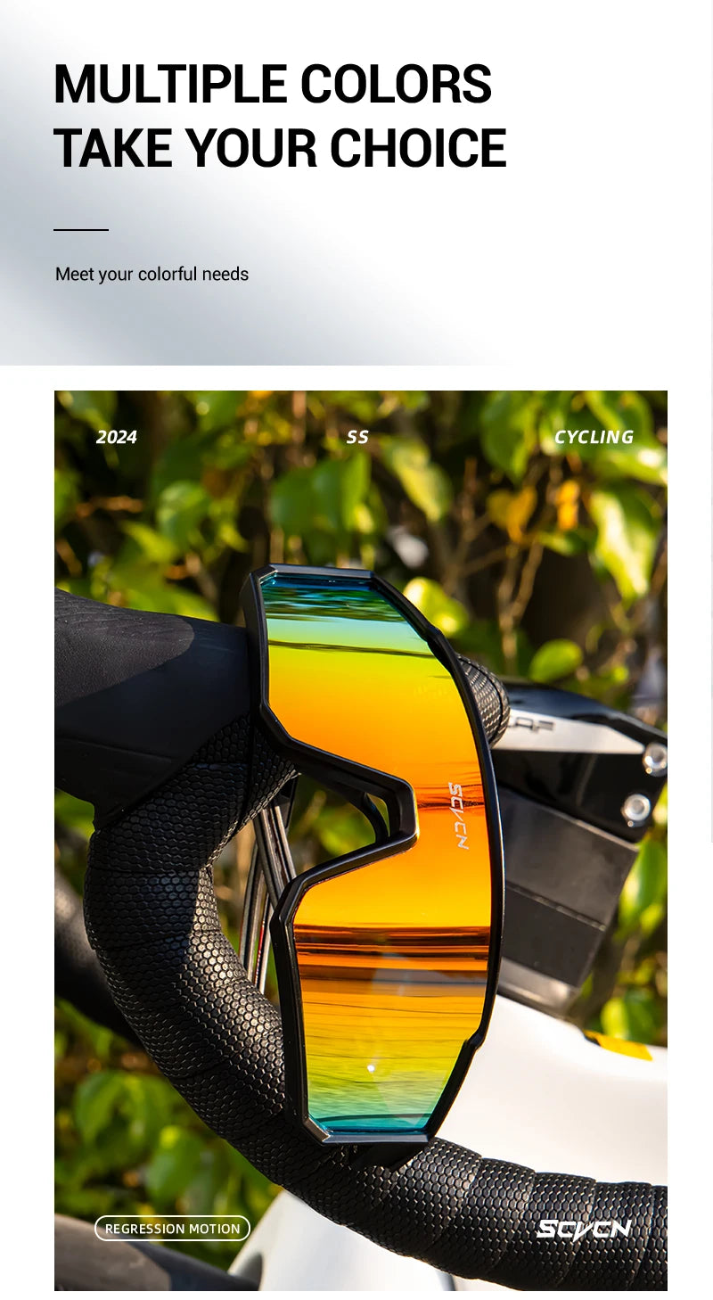 SCVCN Outdoor Cycling Sunglasses Men MTB Road Driving Bike Glasses Sports Mountain Climbing Women Bicycle Cycling UV400 Goggles