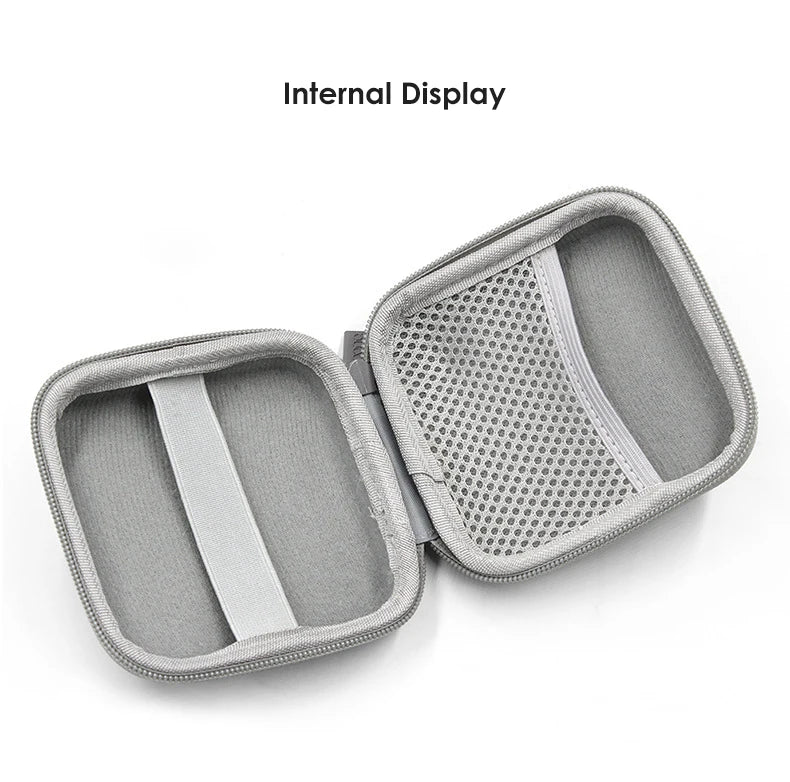 Portable Mini Hard Shell Digital Gadgets Storage Bag Artificial Leather Earphone Charger Case Data Cable U Disk Organizer