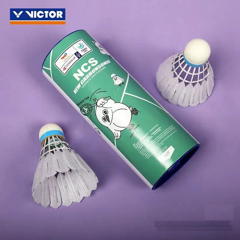 1 Tube 3Pcs Victor new carbon sound NCS artificial badminton with stable flight and endurance for matches