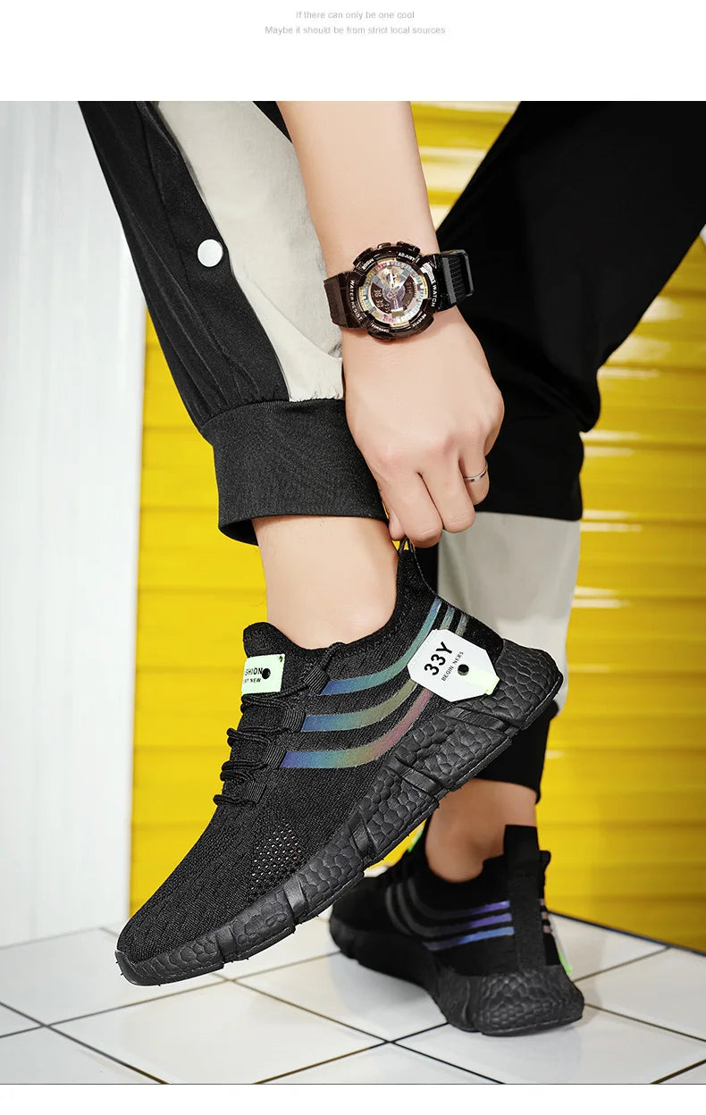 New Men's Sneakers Thick Sole Comfortable Casual Shoes Men Breathable Running Shoes Summer Man Tennis Shoes Large Size Men Shoe