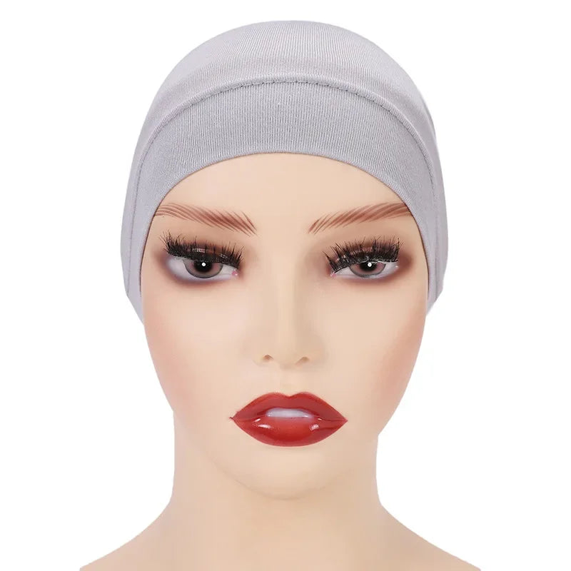 Cotton Muslim Underscarf Inner Tube Cap Islamic Eid Prayer Hijab Bottom Hat Headwear Arab  Women Wrap Headscarf Turban