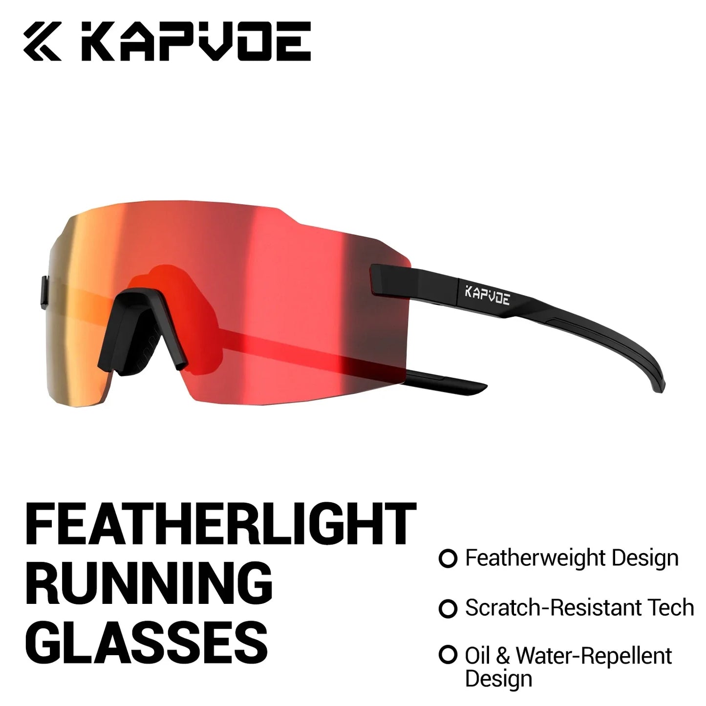 Kapvoe Light-Weight Photochromic Runnning Sunglasses Cycling Glasses for Men Adjustable Nose Pad Women UV400 Hiking Eyewear
