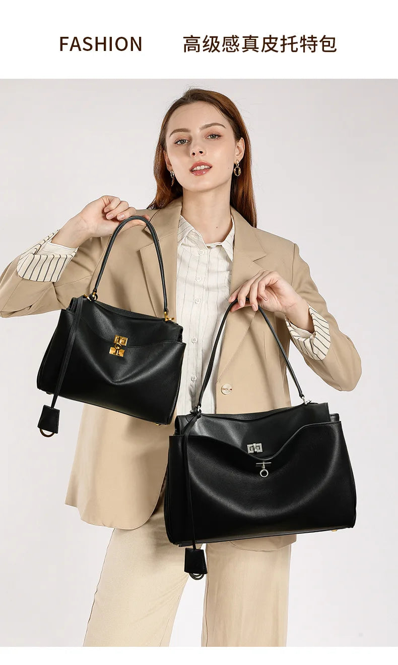 Rodeobag leather handbag, single shoulder crossbody bag, large capacity women's commuting high-end tote bag