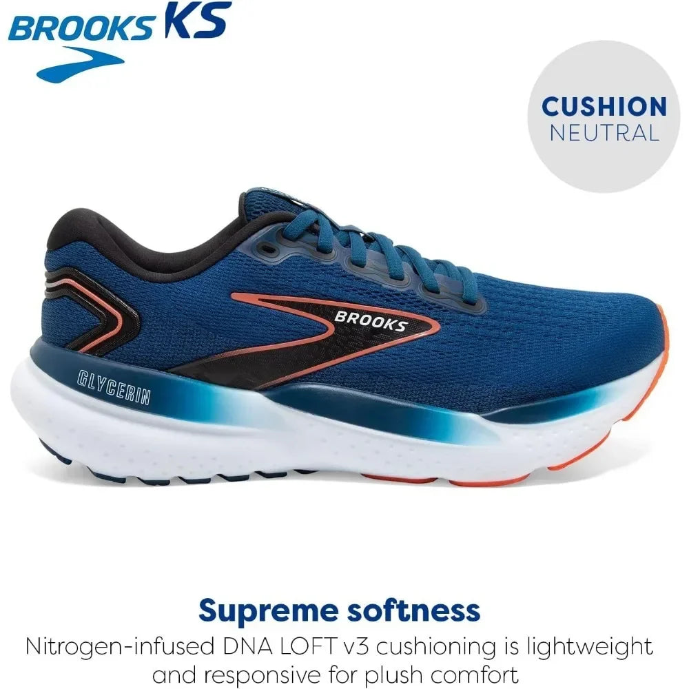 Brooks Men’s Glycerin 21 Neutral Running Shoe Shoes for Men Delivers A Perfect Balance Of Grip And Comfort