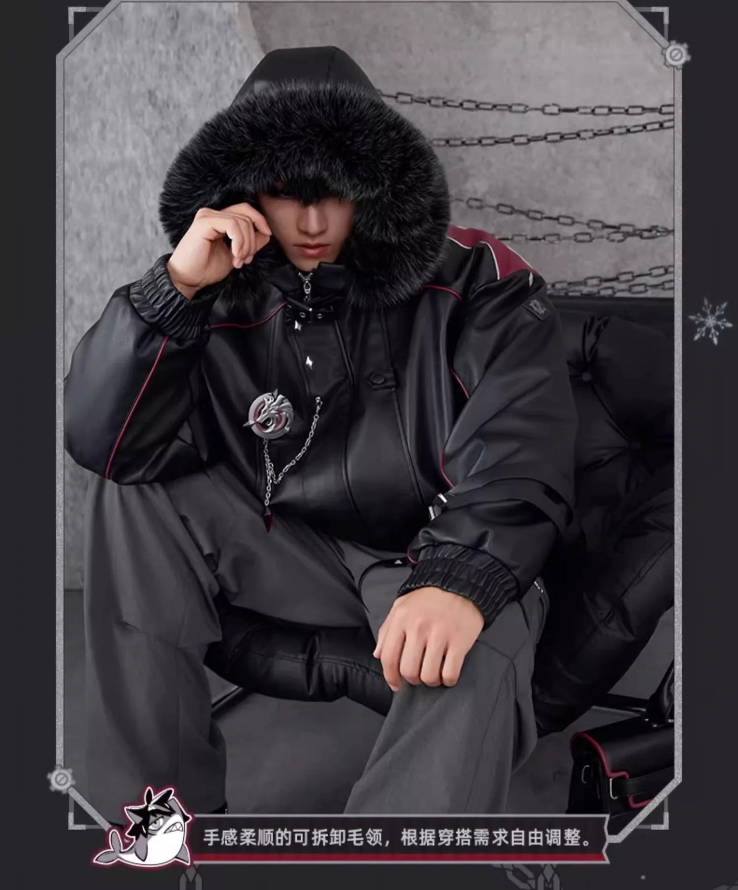 Genshin Impact Wriothesley Cotton PU Hooded Jacket – Anime Cosplay Adult Warm Coat