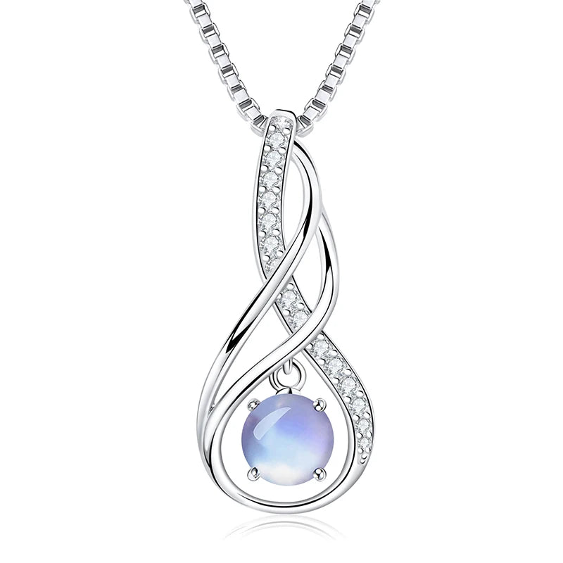 Lnngy 925 Sterling Silver Pear Cut Artificial Emerald Pendant Necklace Colorful Birthday Stone Necklaces Jewelry for Friends