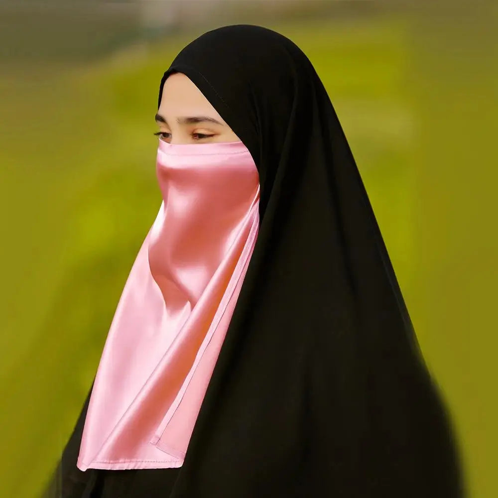 Muslim hijab for women Islamic hijab solid color satin hijab Islamic face scarf Arab Headband Breathable