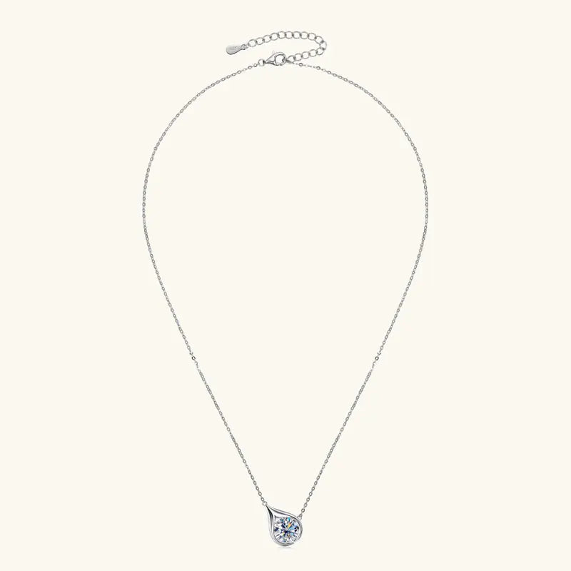 Lnngy Certified GRA 6.5mm/8mm/9mm Moissanite Necklace 925 Sterling Silver Waterdrop Pendant Necklaces For Women Neck Jewellry