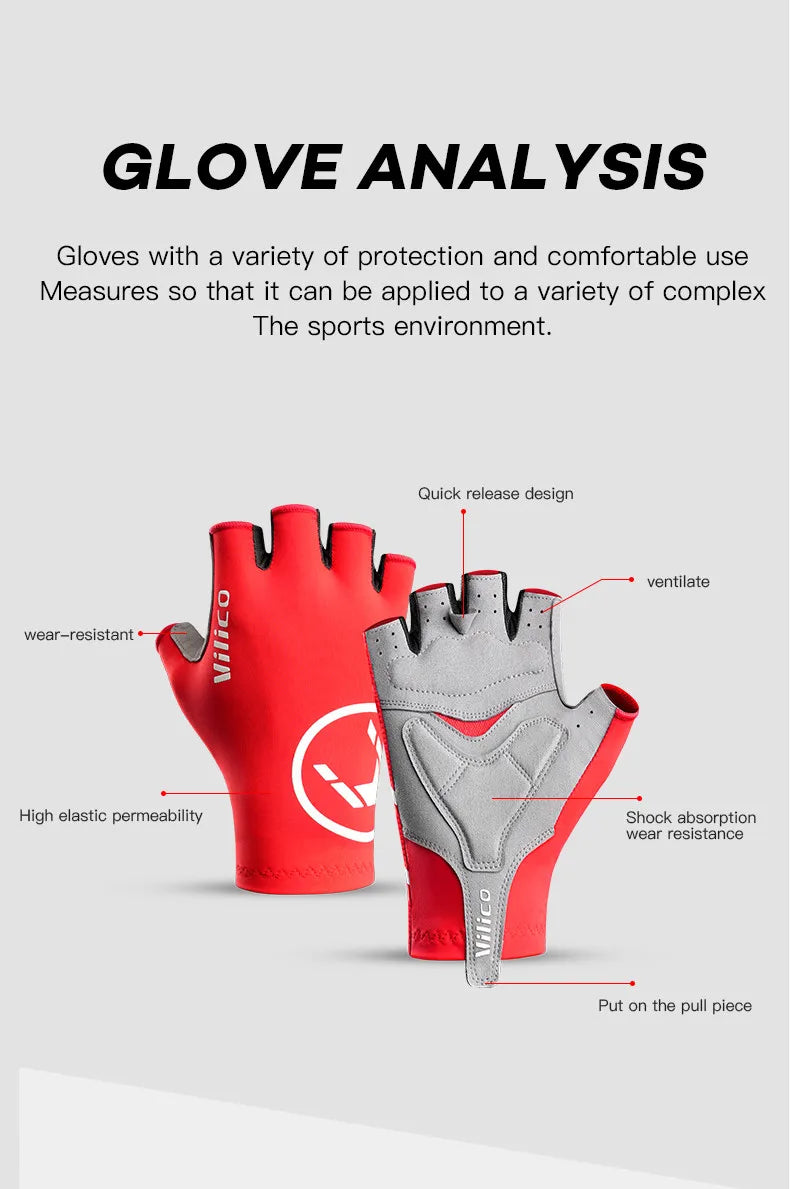 Breaking Wind Cycling Half Finger Gloves Anti-slip Bicycle Mittens Racing Road Bike Glove MTB Biciclet Guantes Mountaineering