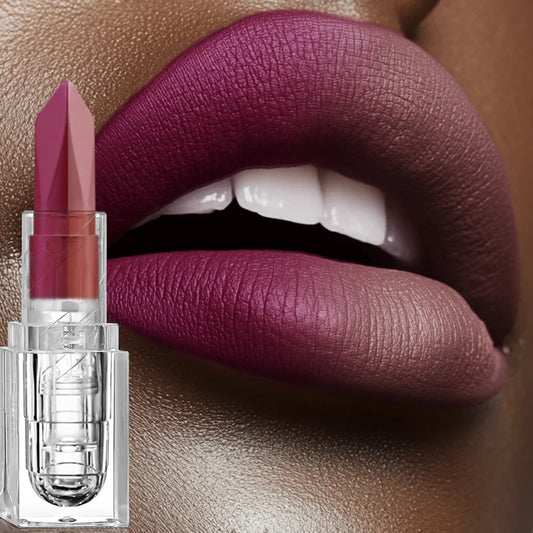 2 In 1 Lip Liner & Lipstick,Tapered Sharp End Long-Lasting Waterproof Lipliner,Matte Brown Velvet Lip Lip Combo Pencil Cosmetics