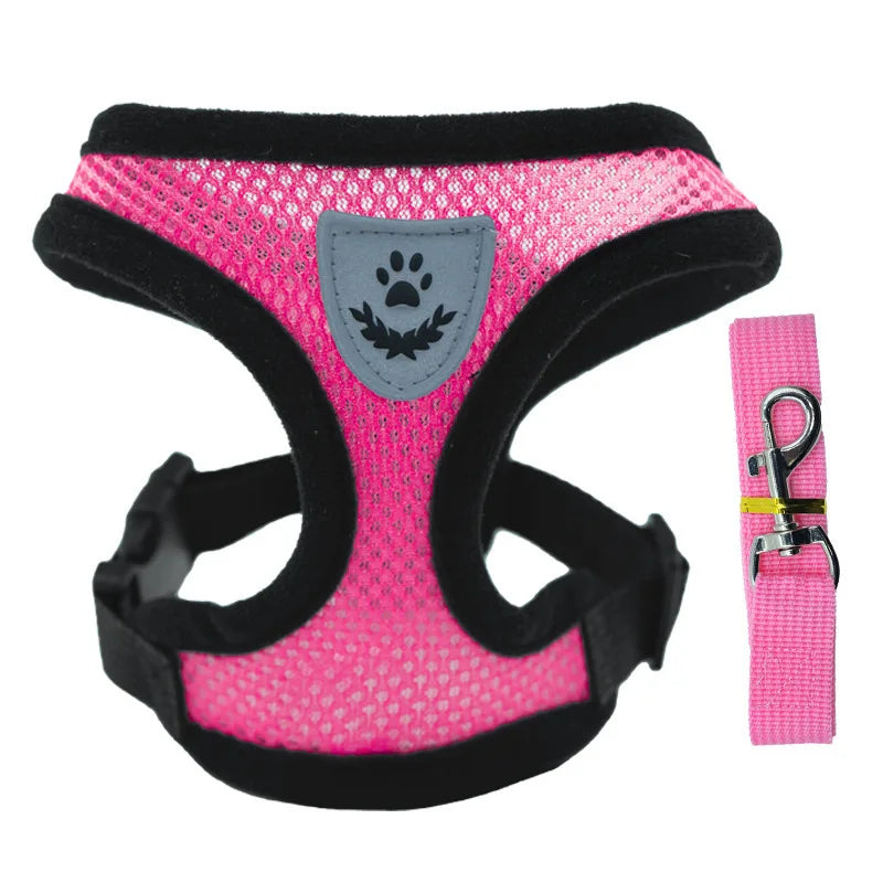 Cat Harness Vest Walking Leash For Puppy dog Collar Polyester Adjustable Mesh Dog Harness For Small Medium Pet Accessories