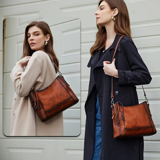 MOTAORA High Quality Genuine Leather Crossbody Bags For Women Satchel Purse Hobo Handbags Ladies Vintage Shoulder Bag 2025 New