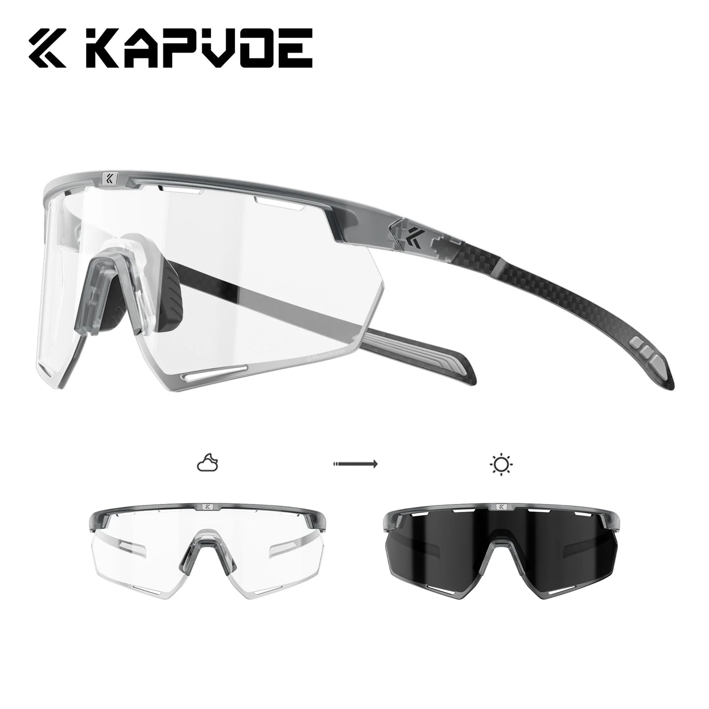 CarbonRide™ Photochromic Cycling Sunglasses – Lightweight UV400 Sports Eyewear