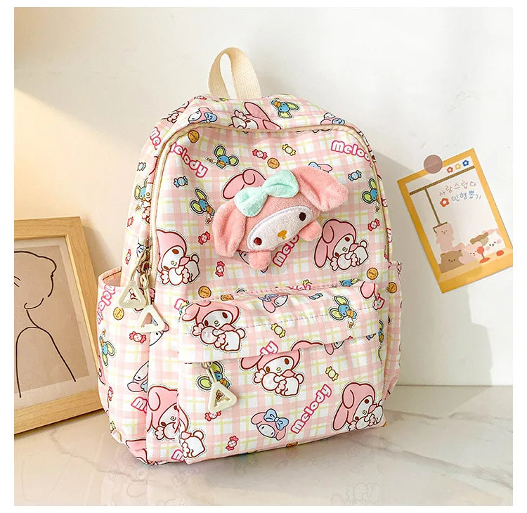 Sanrio Hello Kitty Kuromi Cinnamoroll New Fashion Children's School Bag Cute Large Capacity Kids Backpack College Bag
