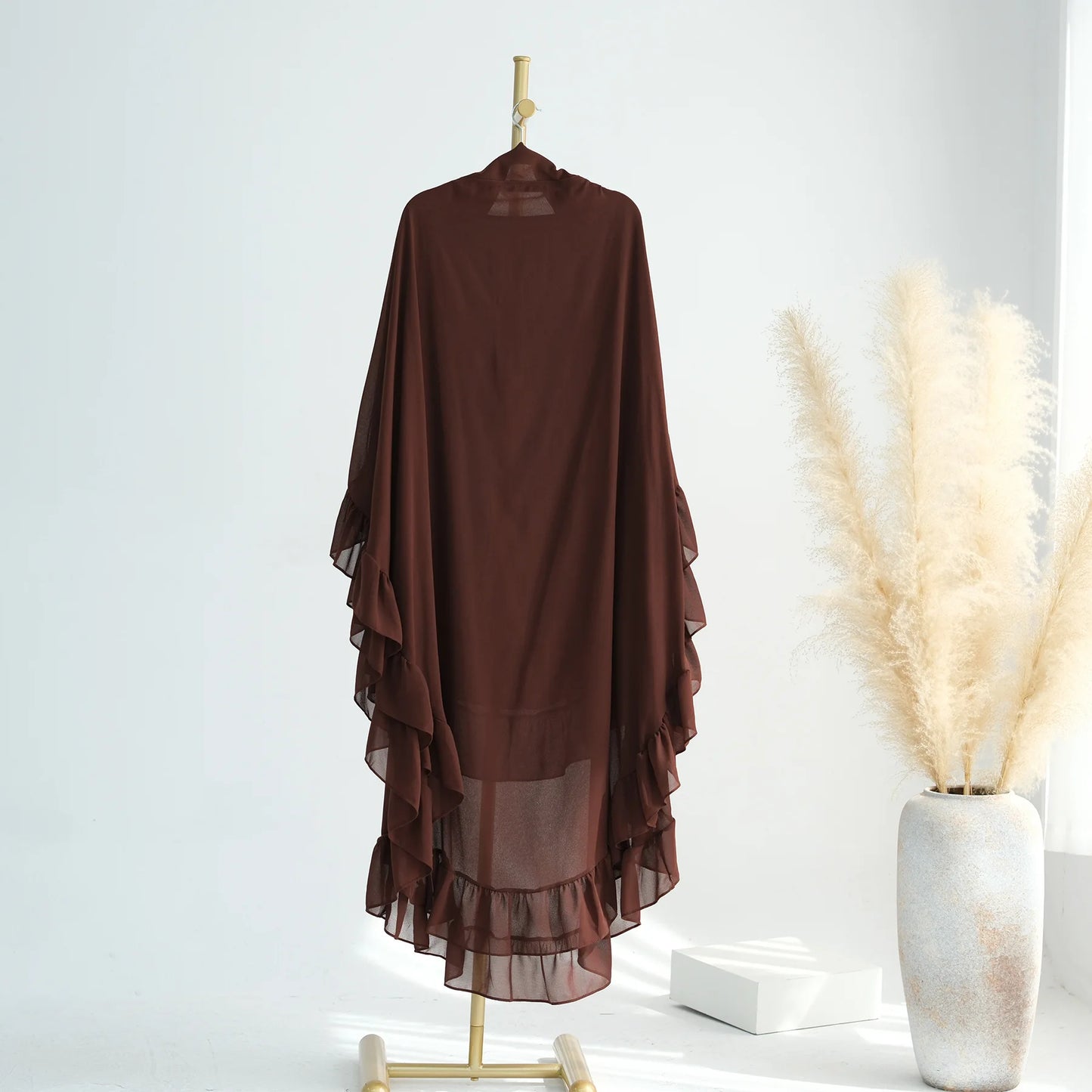 Long Chiffon Khimar Abaya Niqab Muslim Maxi Hijab for Women – Elegant Islamic Prayer & Ceremonial Clothing