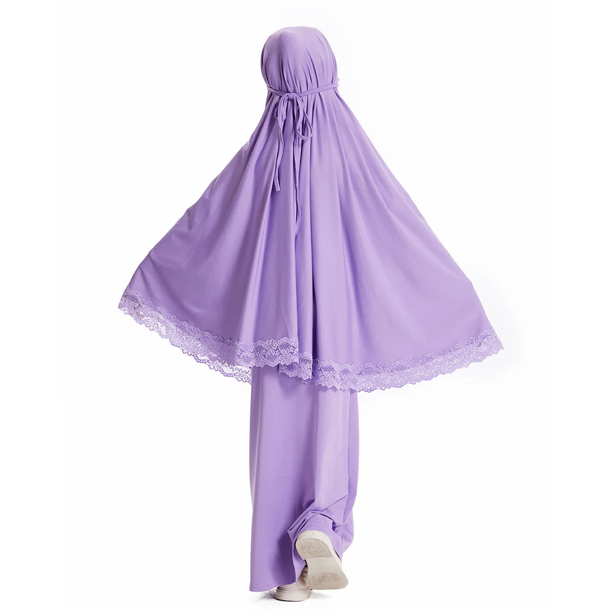 Dubai Abaya Children Robe Middle East Islamic Girls Headscarf Kaftan Arab Ramadan Eid Muslim Kids Prayer Hijab Skirts Set Modest