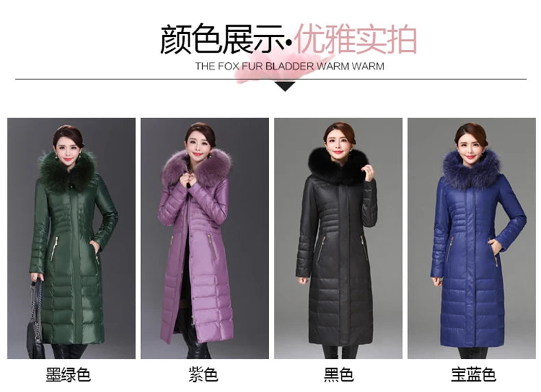 Shengyu Boya Middle-Aged and Elderly Over-The-Knee Long down Jacket Women's Jacket Thickeneded Mother's Fitted Jacket New Style