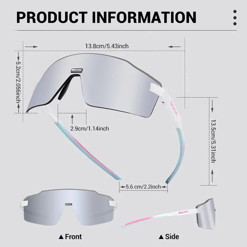 SCVCN New Outdoor Cycling Sunglasses MTB Glasses Bike Cycling UV400 Eyewear Men Women Bicycle Mountain Sports Running Eyewear